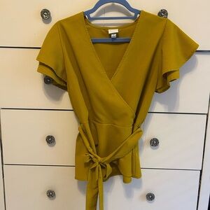 a new day (Target) Mustard Wrap Blouse